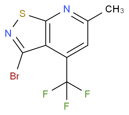 3-bromo-6-methyl-4-(trifluoromethyl)-[1,2]thiazolo[5,4-b]pyridine_分子结构_CAS_296797-19-8