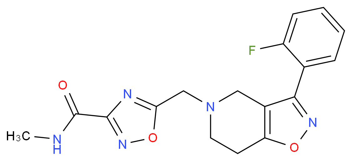 5-{[3-(2-fluorophenyl)-6,7-dihydroisoxazolo[4,5-c]pyridin-5(4H)-yl]methyl}-N-methyl-1,2,4-oxadiazole-3-carboxamide_分子结构_CAS_)