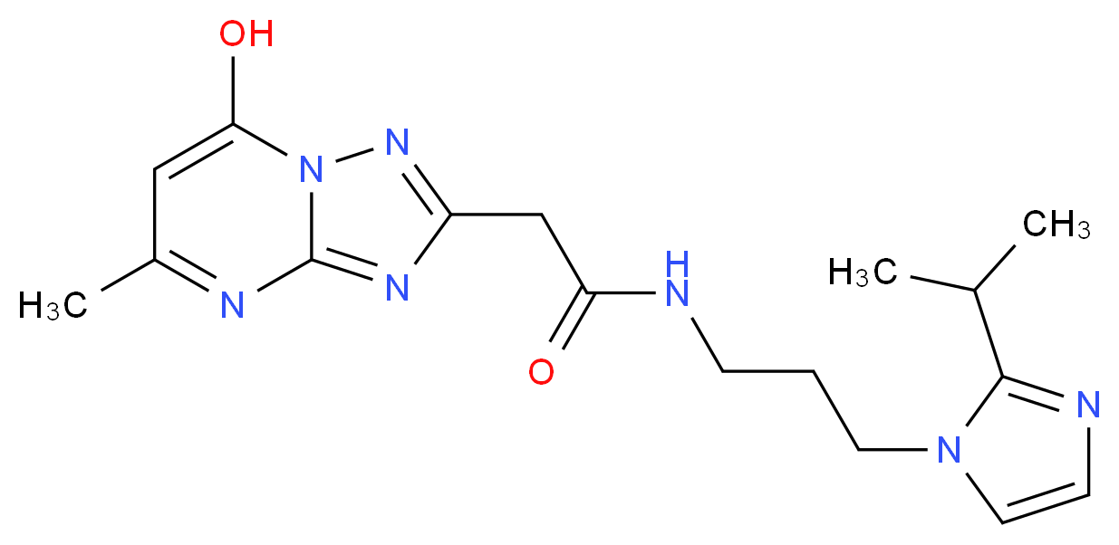 2-(7-hydroxy-5-methyl[1,2,4]triazolo[1,5-a]pyrimidin-2-yl)-N-[3-(2-isopropyl-1H-imidazol-1-yl)propyl]acetamide_分子结构_CAS_)