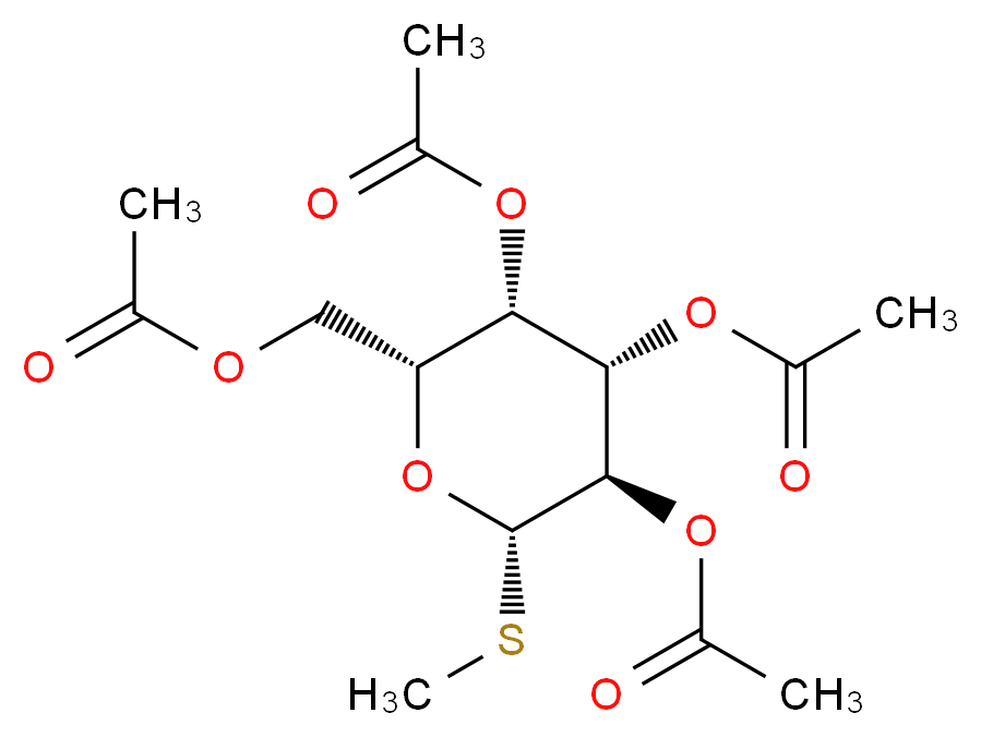 [(2R,3S,4S,5R,6S)-3,4,5-tris(acetyloxy)-6-(methylsulfanyl)oxan-2-yl]methyl acetate_分子结构_CAS_55722-48-0