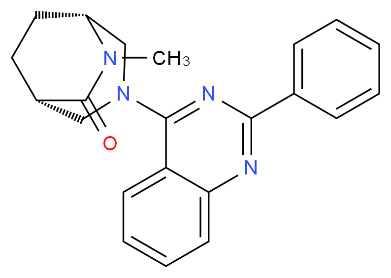 (1S*,5R*)-6-methyl-3-(2-phenyl-4-quinazolinyl)-3,6-diazabicyclo[3.2.2]nonan-7-one_分子结构_CAS_)