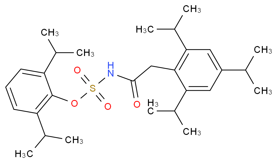 1-({[2,6-bis(propan-2-yl)phenoxy]sulfonyl}amino)-2-[2,4,6-tris(propan-2-yl)phenyl]ethan-1-one_分子结构_CAS_166518-60-1