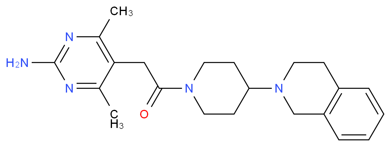 5-{2-[4-(3,4-dihydro-2(1H)-isoquinolinyl)-1-piperidinyl]-2-oxoethyl}-4,6-dimethyl-2-pyrimidinamine_分子结构_CAS_)