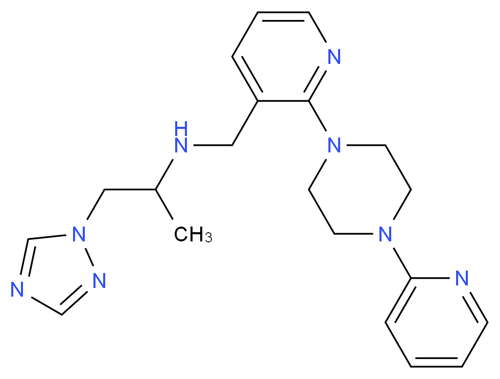 N-{[2-(4-pyridin-2-ylpiperazin-1-yl)pyridin-3-yl]methyl}-1-(1H-1,2,4-triazol-1-yl)propan-2-amine_分子结构_CAS_)