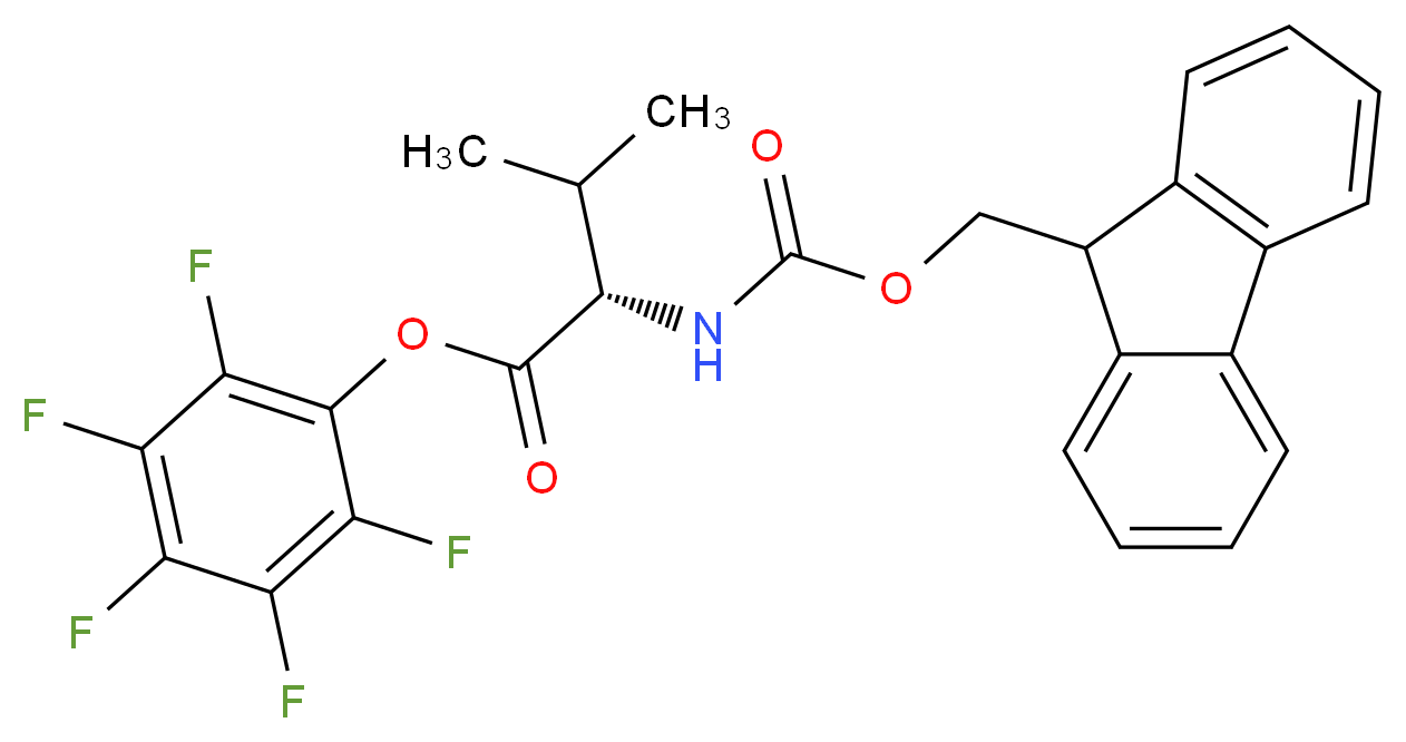 pentafluorophenyl (2S)-2-{[(9H-fluoren-9-ylmethoxy)carbonyl]amino}-3-methylbutanoate_分子结构_CAS_86060-87-9