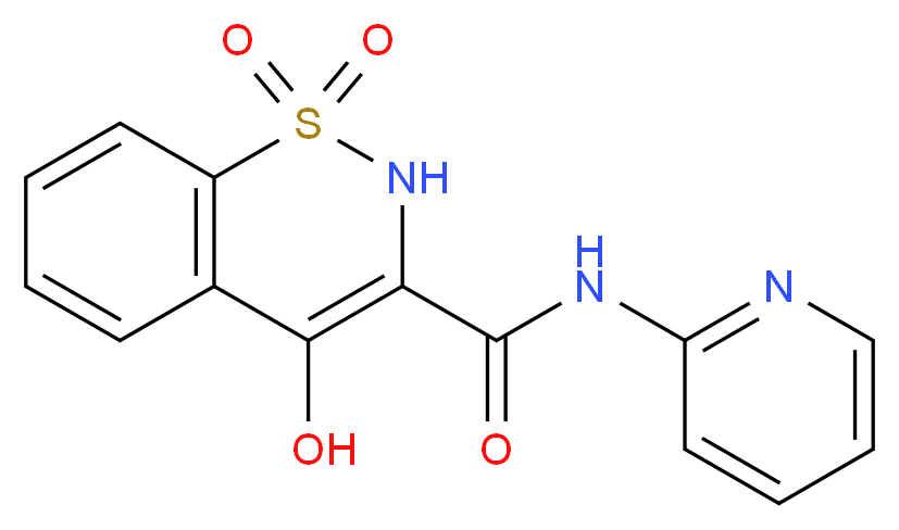 4-hydroxy-1,1-dioxo-N-(pyridin-2-yl)-2H-1λ<sup>6</sup>,2-benzothiazine-3-carboxamide_分子结构_CAS_65897-46-3