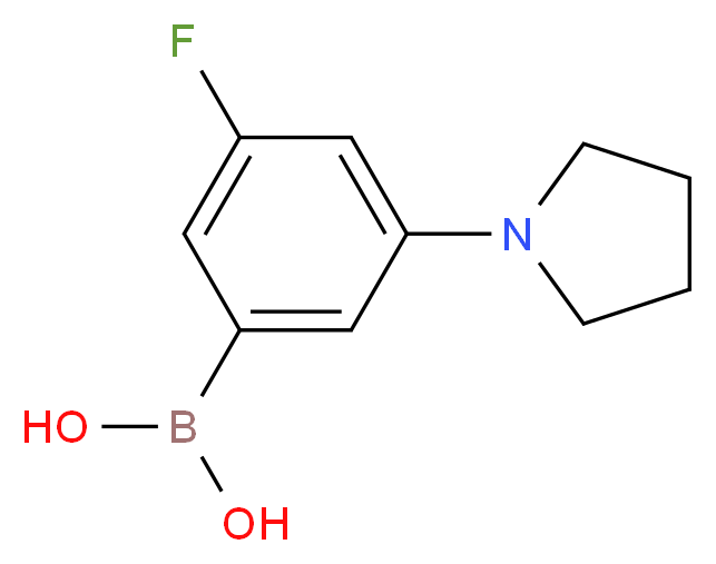 (3-Fluoro-5-(pyrrolidin-1-yl)phenyl)boronic acid_分子结构_CAS_1217500-96-3)