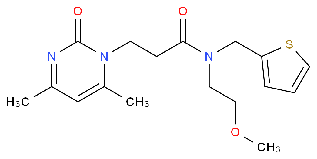 3-(4,6-dimethyl-2-oxopyrimidin-1(2H)-yl)-N-(2-methoxyethyl)-N-(2-thienylmethyl)propanamide_分子结构_CAS_)