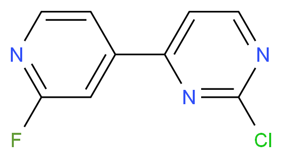 2-chloro-4-(2-fluoropyridin-4-yl)pyrimidine_分子结构_CAS_361147-25-3