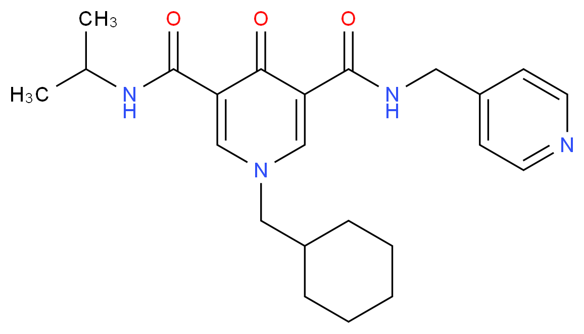 1-(cyclohexylmethyl)-N-isopropyl-4-oxo-N'-(4-pyridinylmethyl)-1,4-dihydro-3,5-pyridinedicarboxamide_分子结构_CAS_)