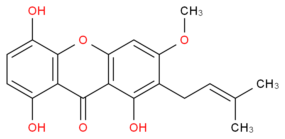 1,5,8-Trihydroxy-3-methoxy-2-prenylxanthone_分子结构_CAS_110187-11-6)