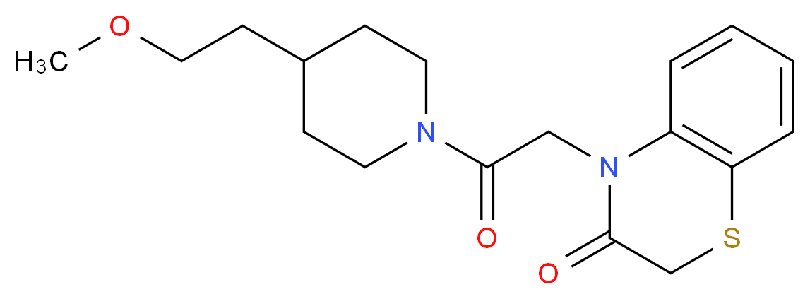 4-{2-[4-(2-methoxyethyl)-1-piperidinyl]-2-oxoethyl}-2H-1,4-benzothiazin-3(4H)-one_分子结构_CAS_)