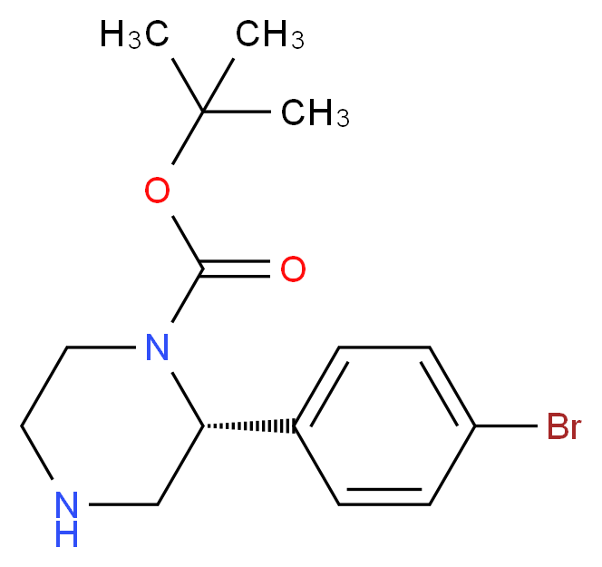 (R)-2-(4-BROMO-PHENYL)-PIPERAZINE-1-CARBOXYLIC ACID TERT-BUTYL ESTER_分子结构_CAS_)
