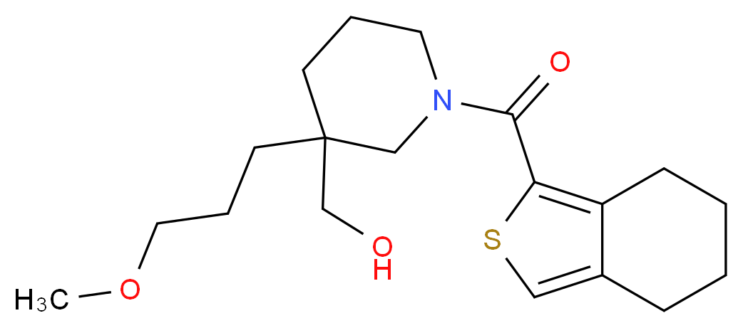 [3-(3-methoxypropyl)-1-(4,5,6,7-tetrahydro-2-benzothien-1-ylcarbonyl)-3-piperidinyl]methanol_分子结构_CAS_)