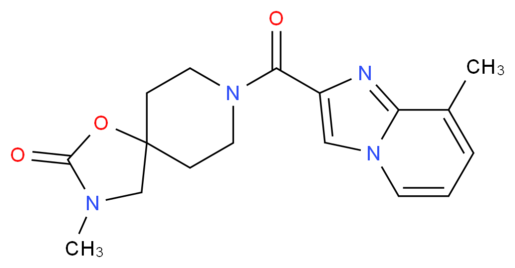 3-methyl-8-[(8-methylimidazo[1,2-a]pyridin-2-yl)carbonyl]-1-oxa-3,8-diazaspiro[4.5]decan-2-one_分子结构_CAS_)