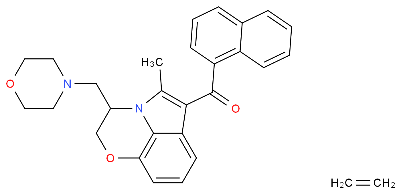 2-methyl-11-(morpholin-4-ylmethyl)-3-(naphthalene-1-carbonyl)-9-oxa-1-azatricyclo[6.3.1.0<sup>4</sup>,<sup>1</sup><sup>2</sup>]dodeca-2,4,6,8(12)-tetraene; ethene_分子结构_CAS_131543-22-1