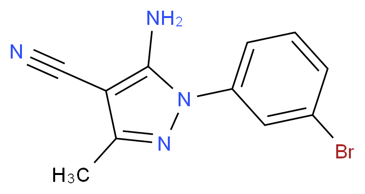 5-Amino-1-(3-bromophenyl)-3-methyl-1H-pyrazole-4-carbonitrile_分子结构_CAS_1072944-89-8)