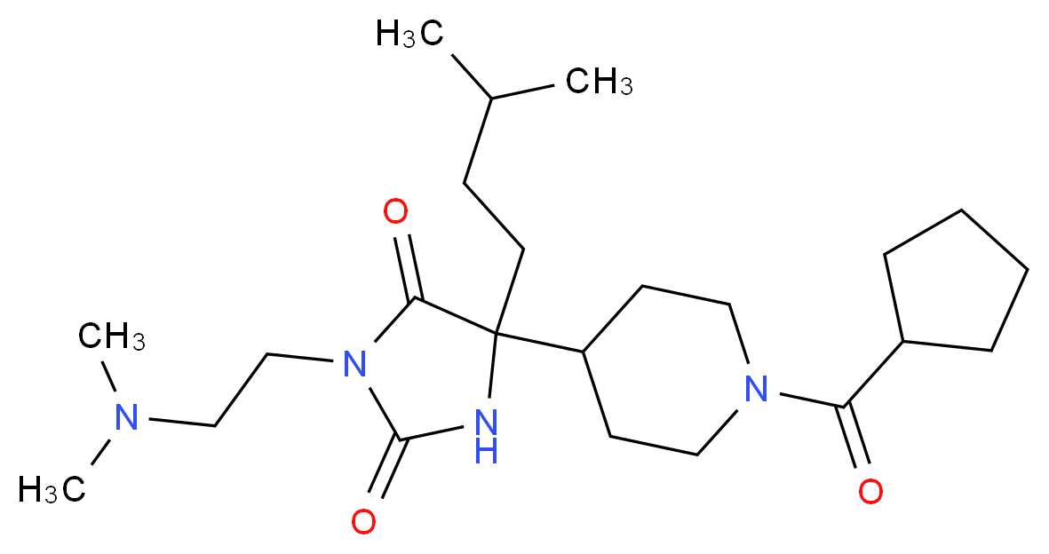 5-[1-(cyclopentylcarbonyl)-4-piperidinyl]-3-[2-(dimethylamino)ethyl]-5-(3-methylbutyl)-2,4-imidazolidinedione_分子结构_CAS_)