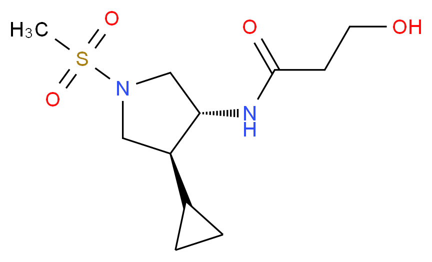N-[(3R*,4S*)-4-cyclopropyl-1-(methylsulfonyl)-3-pyrrolidinyl]-3-hydroxypropanamide_分子结构_CAS_)