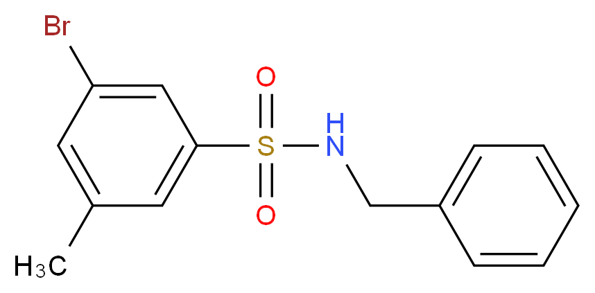 N-benzyl-3-bromo-5-methylbenzene-1-sulfonamide_分子结构_CAS_1020252-85-0