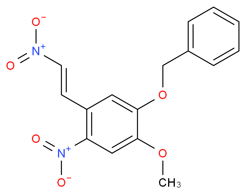 1-(benzyloxy)-2-methoxy-4-nitro-5-[(E)-2-nitroethenyl]benzene_分子结构_CAS_4775-68-2