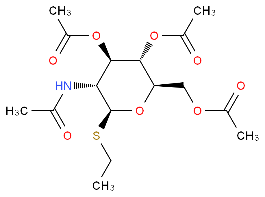 Ethyl 3,4,6-Tri-O-acetyl-2-acetamido-2-deoxy-β-D-thioglucopyranoside_分子结构_CAS_4239-72-9)