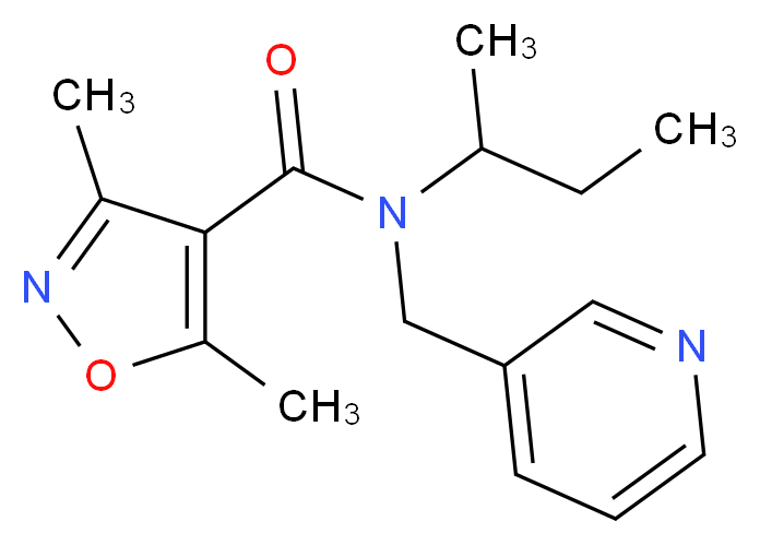 N-(sec-butyl)-3,5-dimethyl-N-(pyridin-3-ylmethyl)isoxazole-4-carboxamide_分子结构_CAS_)