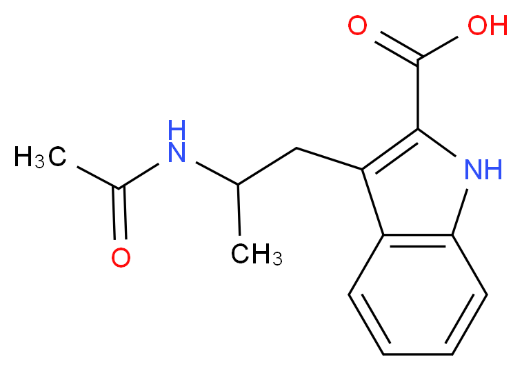 3-[2-(acetylamino)propyl]-1H-indole-2-carboxylic acid_分子结构_CAS_352554-94-0)