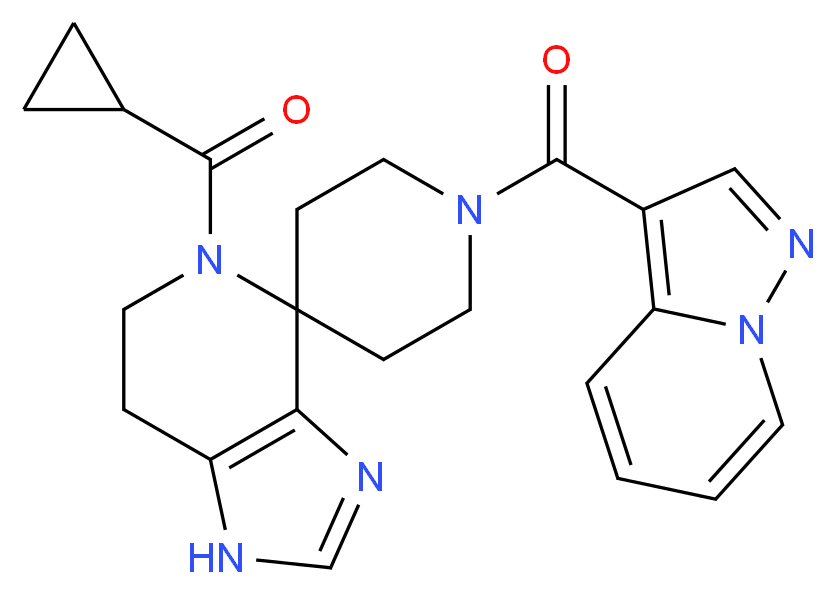 5-(cyclopropylcarbonyl)-1'-(pyrazolo[1,5-a]pyridin-3-ylcarbonyl)-1,5,6,7-tetrahydrospiro[imidazo[4,5-c]pyridine-4,4'-piperidine]_分子结构_CAS_)