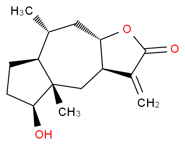 (3aR,4aS,5S,7aS,8R,9aS)-5-hydroxy-4a,8-dimethyl-3-methylidene-dodecahydroazuleno[6,5-b]furan-2-one_分子结构_CAS_122872-03-1