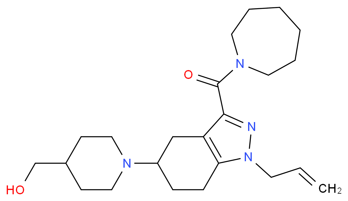 {1-[1-allyl-3-(1-azepanylcarbonyl)-4,5,6,7-tetrahydro-1H-indazol-5-yl]-4-piperidinyl}methanol_分子结构_CAS_)