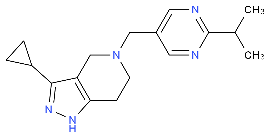 3-cyclopropyl-5-[(2-isopropylpyrimidin-5-yl)methyl]-4,5,6,7-tetrahydro-1H-pyrazolo[4,3-c]pyridine_分子结构_CAS_)