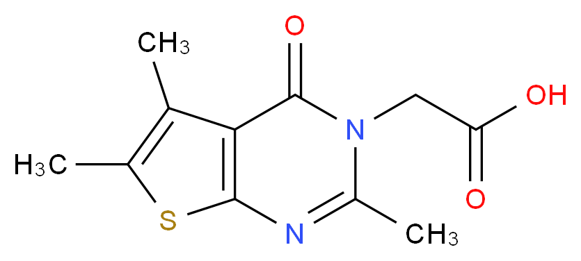 (2,5,6-Trimethyl-4-oxo-4H-thieno[2,3-d]pyrimidin-3-yl)-acetic acid_分子结构_CAS_)