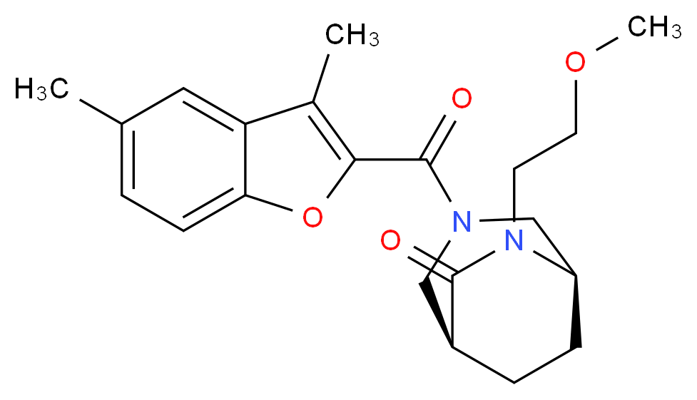 (1S*,5R*)-3-[(3,5-dimethyl-1-benzofuran-2-yl)carbonyl]-6-(2-methoxyethyl)-3,6-diazabicyclo[3.2.2]nonan-7-one_分子结构_CAS_)