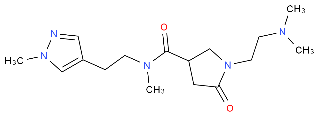 1-[2-(dimethylamino)ethyl]-N-methyl-N-[2-(1-methyl-1H-pyrazol-4-yl)ethyl]-5-oxo-3-pyrrolidinecarboxamide_分子结构_CAS_)