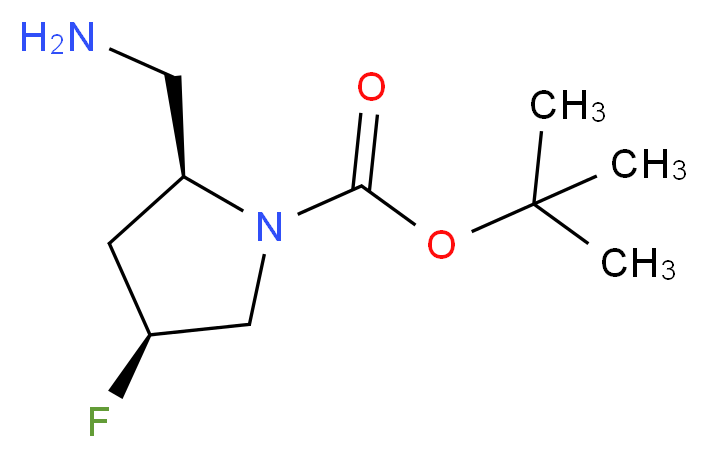 tert-butyl (2S,4S)-2-(aminomethyl)-4-fluoropyrrolidine-1-carboxylate_分子结构_CAS_1033245-12-3