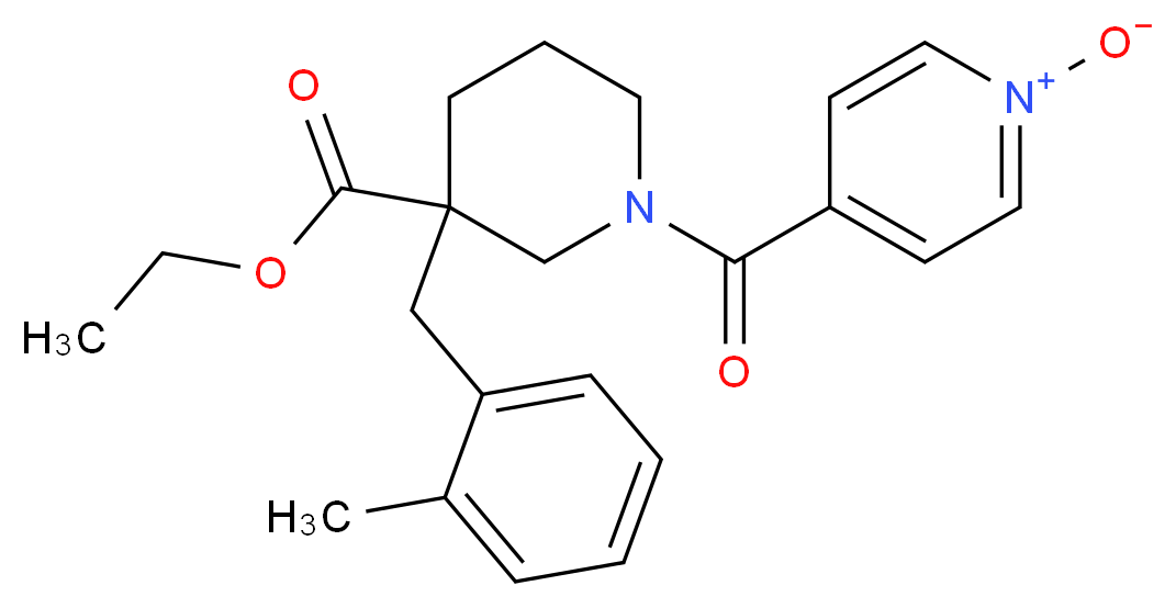 ethyl 3-(2-methylbenzyl)-1-(1-oxidoisonicotinoyl)-3-piperidinecarboxylate_分子结构_CAS_)