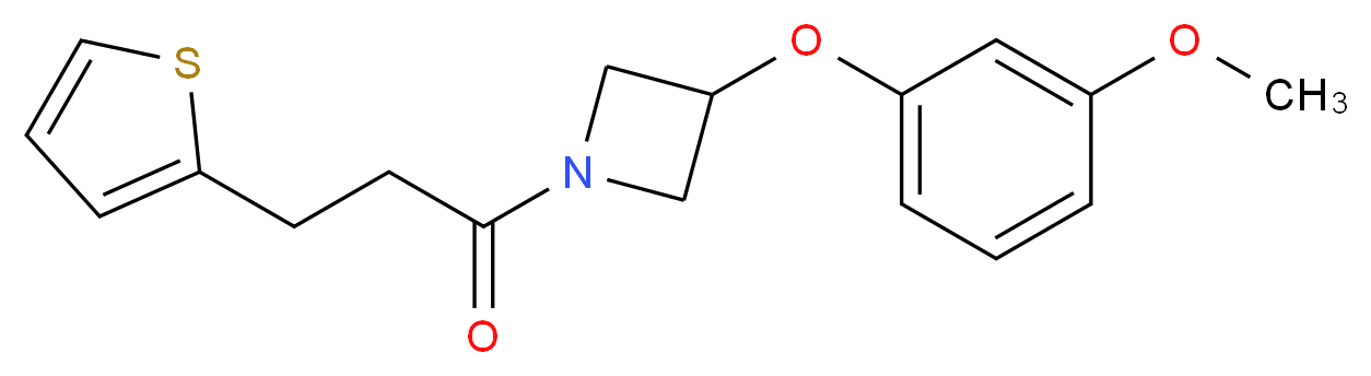 3-(3-methoxyphenoxy)-1-[3-(2-thienyl)propanoyl]azetidine_分子结构_CAS_)