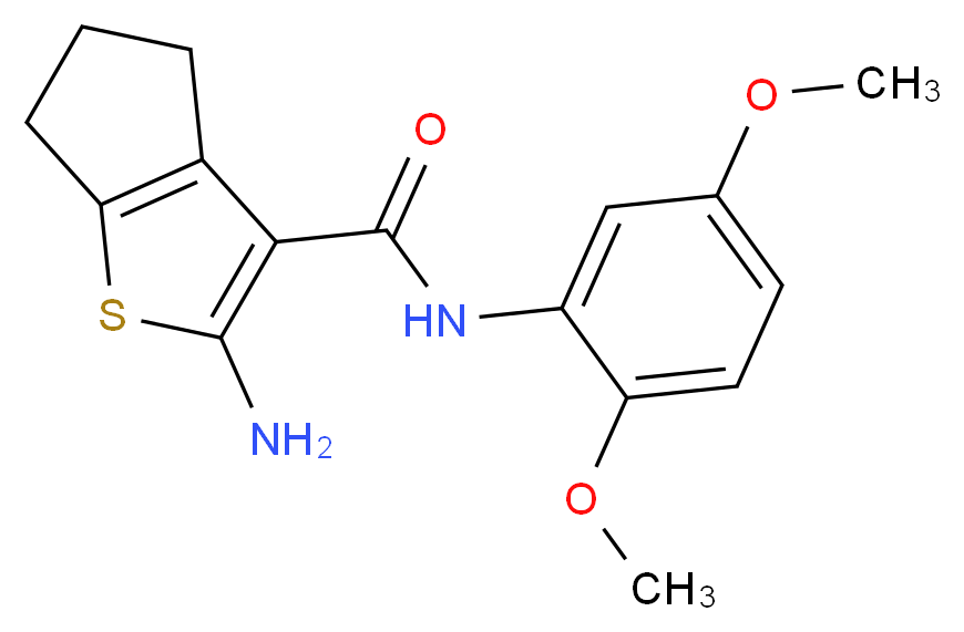 2-Amino-N-(2,5-dimethoxyphenyl)-5,6-dihydro-4H-cyclopenta[b]thiophene-3-carboxamide_分子结构_CAS_)