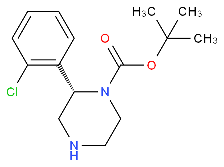 (S)-2-(2-CHLORO-PHENYL)-PIPERAZINE-1-CARBOXYLIC ACID TERT-BUTYL ESTER_分子结构_CAS_)