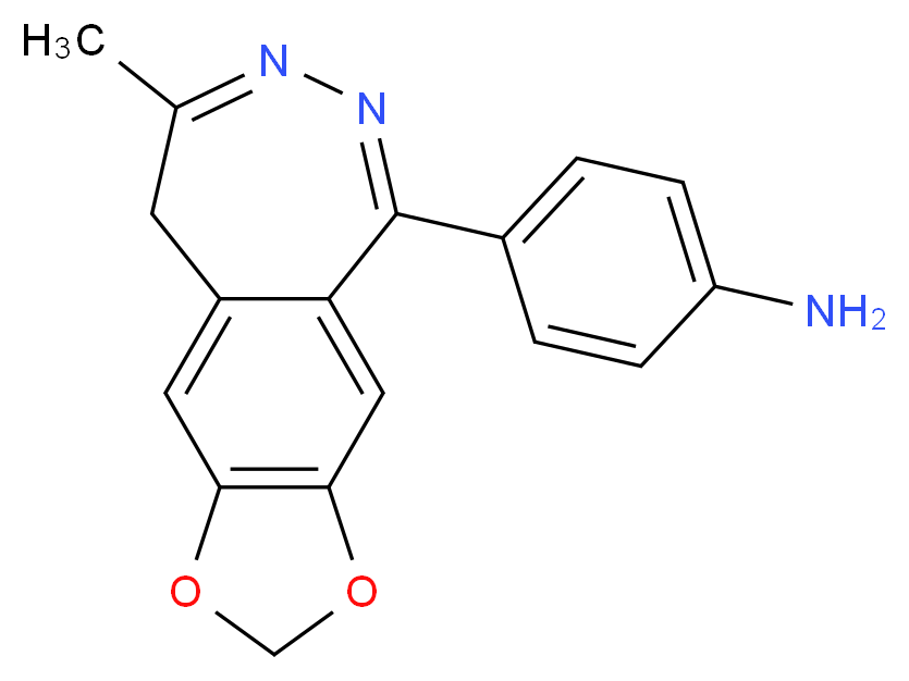 4-{13-methyl-4,6-dioxa-11,12-diazatricyclo[7.5.0.0<sup>3</sup>,<sup>7</sup>]tetradeca-1,3(7),8,10,12-pentaen-10-yl}aniline_分子结构_CAS_102771-26-6