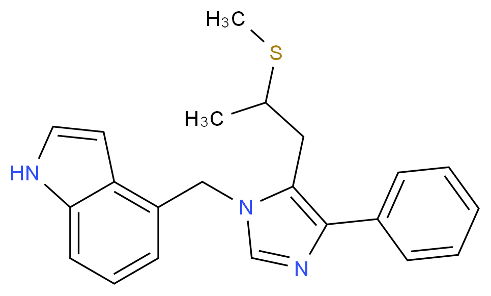 4-({5-[2-(methylthio)propyl]-4-phenyl-1H-imidazol-1-yl}methyl)-1H-indole_分子结构_CAS_)