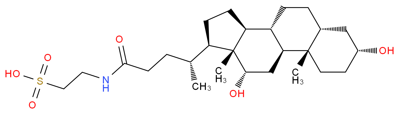 2-[(4R)-4-[(1S,2S,5R,7R,10R,11S,14R,15R,16S)-5,16-dihydroxy-2,15-dimethyltetracyclo[8.7.0.0<sup>2</sup>,<sup>7</sup>.0<sup>1</sup><sup>1</sup>,<sup>1</sup><sup>5</sup>]heptadecan-14-yl]pentanamido]ethane-1-sulfonic acid_分子结构_CAS_516-50-7