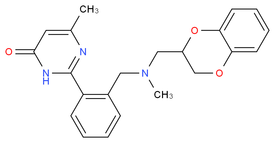 2-(2-{[(2,3-dihydro-1,4-benzodioxin-2-ylmethyl)(methyl)amino]methyl}phenyl)-6-methylpyrimidin-4(3H)-one_分子结构_CAS_)