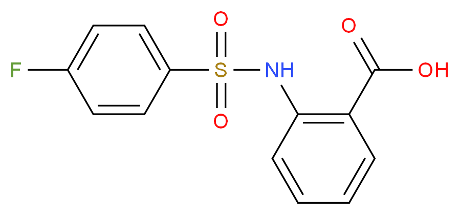 2-{[(4-fluorophenyl)sulfonyl]amino}benzoic acid_分子结构_CAS_)