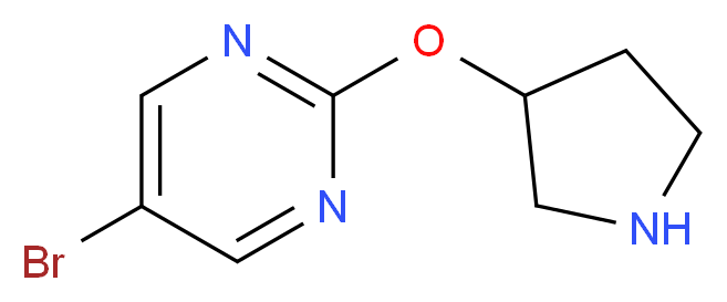 5-Bromo-2-(pyrrolidin-3-yloxy)pyrimidine_分子结构_CAS_914347-82-3)