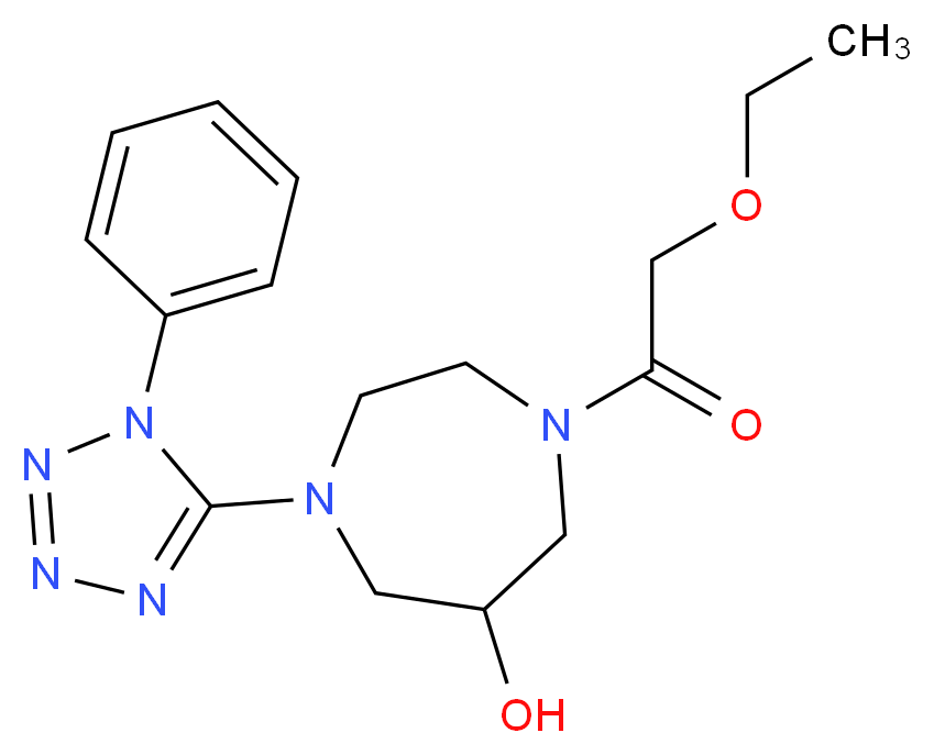 1-(ethoxyacetyl)-4-(1-phenyl-1H-tetrazol-5-yl)-1,4-diazepan-6-ol_分子结构_CAS_)