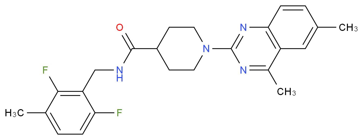 N-(2,6-difluoro-3-methylbenzyl)-1-(4,6-dimethyl-2-quinazolinyl)-4-piperidinecarboxamide_分子结构_CAS_)