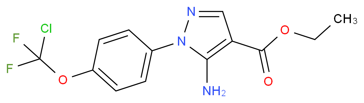 Ethyl 5-amino-1-{4-[chloro(difluoro)methoxy]phenyl}-1H-pyrazole-4-carboxylate_分子结构_CAS_)