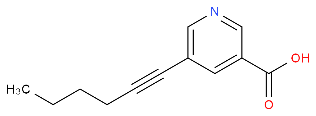 5-(hex-1-yn-1-yl)pyridine-3-carboxylic acid_分子结构_CAS_306935-31-9